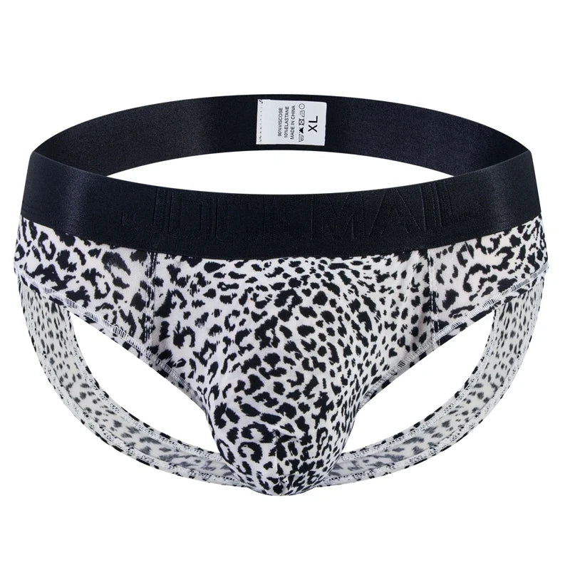 Leopard Print Jockstrap Sexy Briefs Men Bikini Underwear Slip Hombre Calzoncillos Hombre Kinckers Men Briefs Cuecas Gay