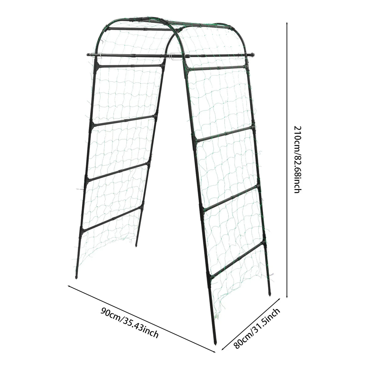 Garden Arch Trellis 82.7in Tall, Climbing Plant Support 35.4x31.5in, Steel Arbor for Cucumber Grape Vine Tomato