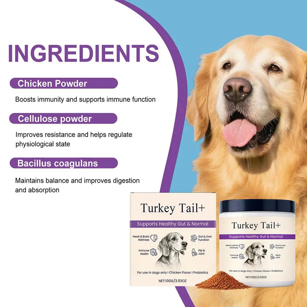 Dog Probiotic Intestinal Powder 100g Delicious Bacon Flavor Gut Flora Balance Digestive Support for Dogs Nutritional Supplement