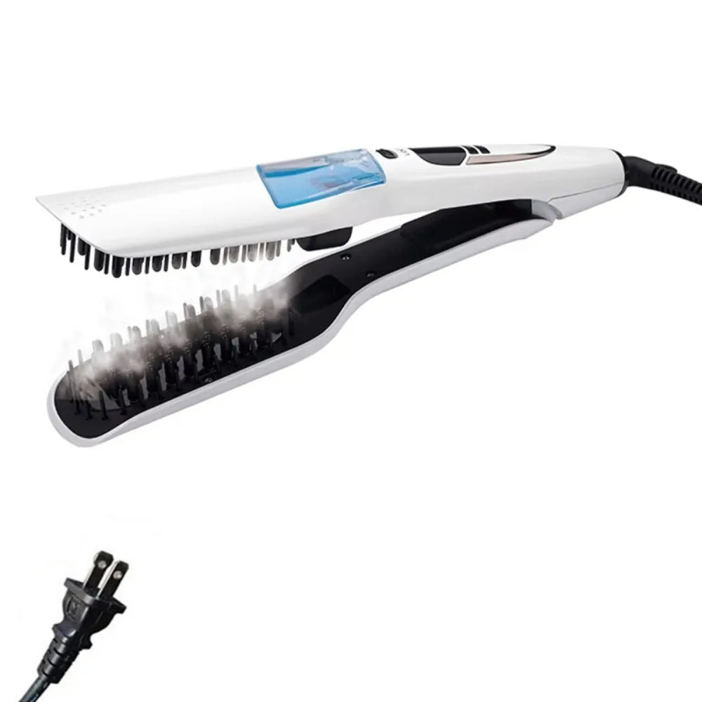 LCD Display Steam Hair Straightener PTC Heated Scalable Hair Straightener Brush Frizz-Free Fast Heating