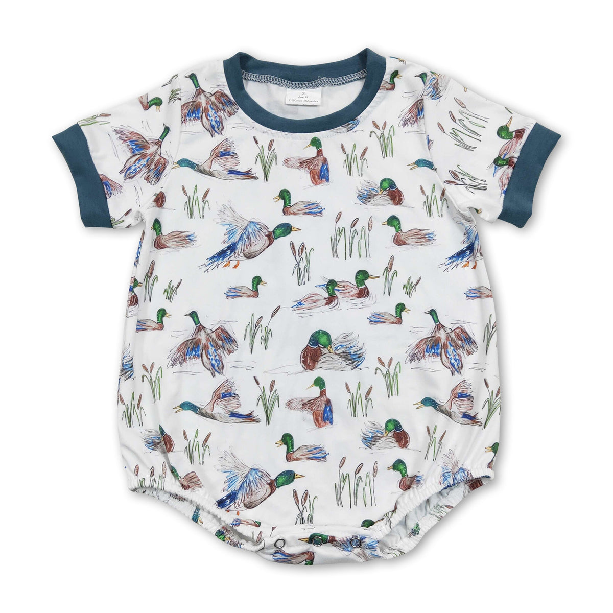 Short sleeves duck baby boys summer romper