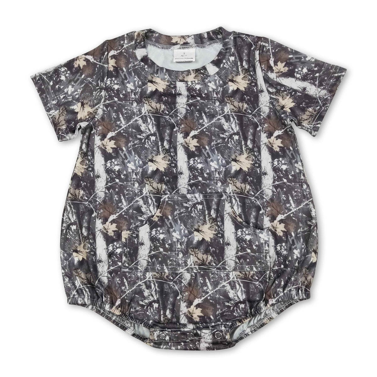 Short sleeves camo pocket baby boy summer romper