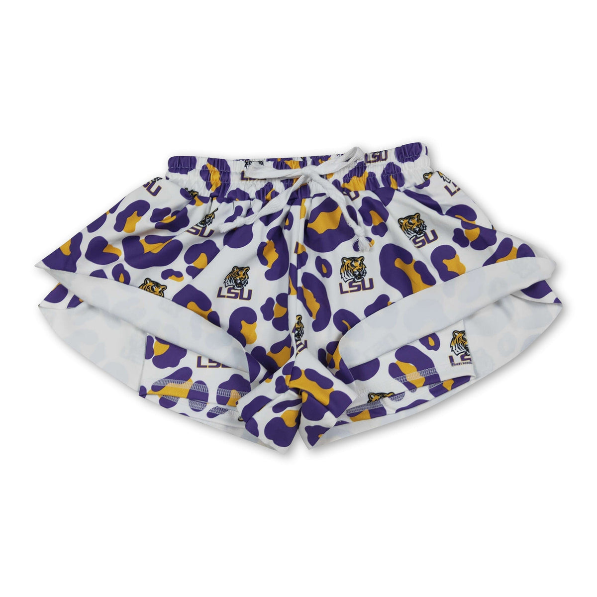Leopard tiger kids girls team active summer yoga shorts