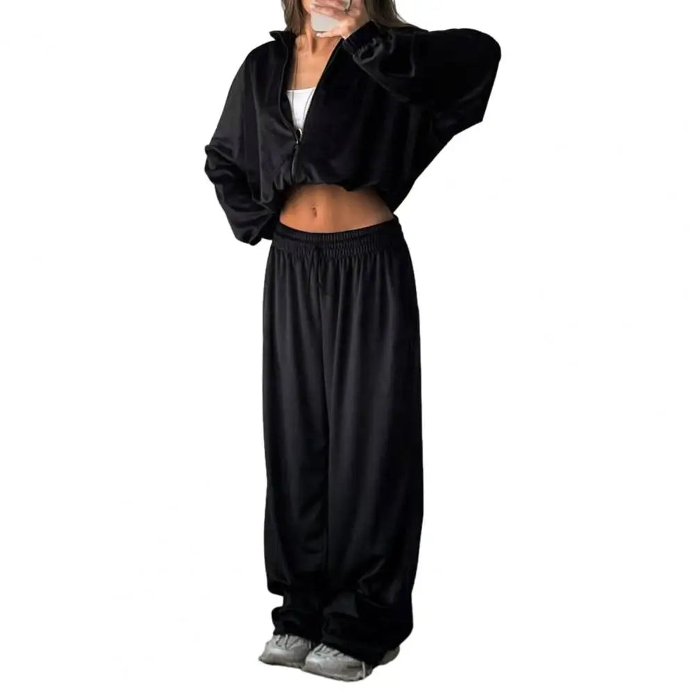 Casual Pants Suit Spring Autumn Cardigan Sweatshirts Sports Women