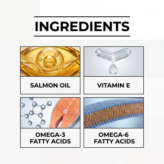 Natural Salmon Oil for Pets Dog Food Topper Liquid Vitamin E Supplement Shiny Coat and Heart Health Gentle Formula Pump Bottle