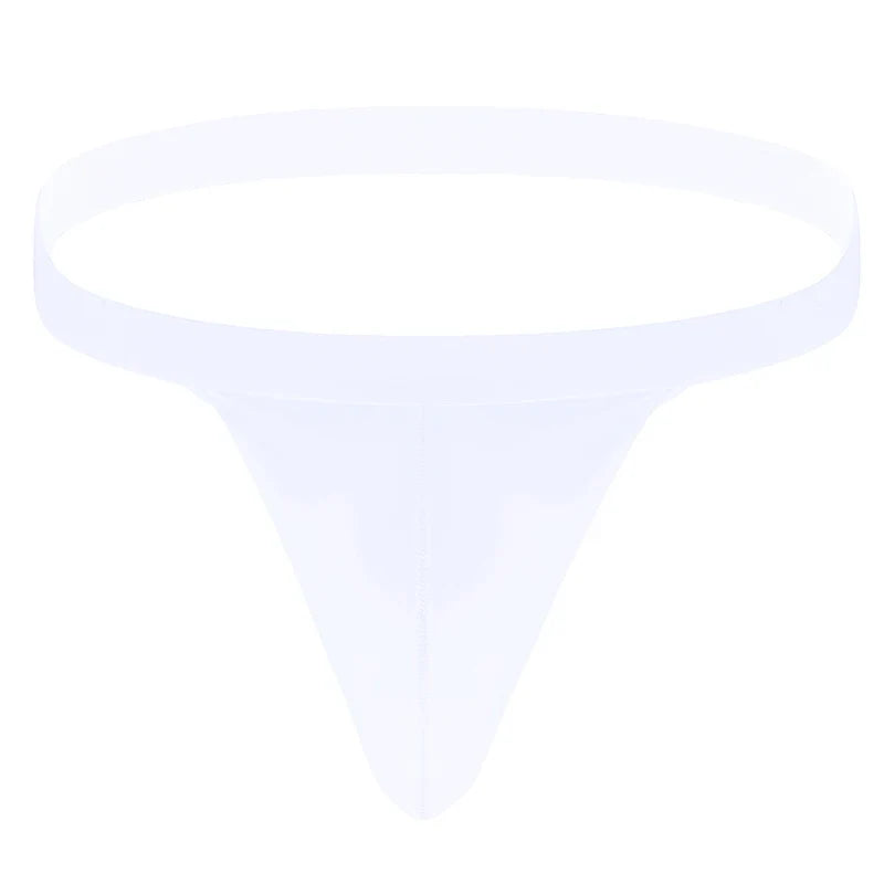 Men's Sexy Low Rise T Back Underwear Big Bag Exposed Crotch Thong U Convex Lingerie Men Sex Body BDSM Sissy Gay Bikini Panties