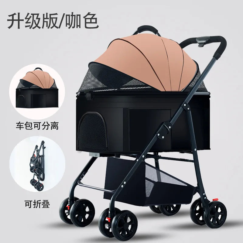 3-in-1 Pet Dog Stroller Dog Wagon with Removable Carrier Cat Stroller for Medium Dogs Up to 55lbs dog carrier dog backpack