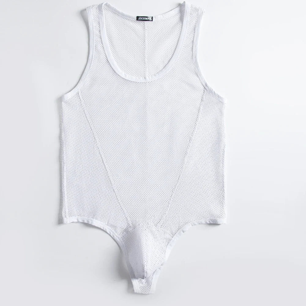 JOCKMAIL Men's Sexy Mesh Jockstrap Underwear Bodysuit Suspender Jumpsuits Man Harness Gay Underwear Mens Lingerie Sissy Panties