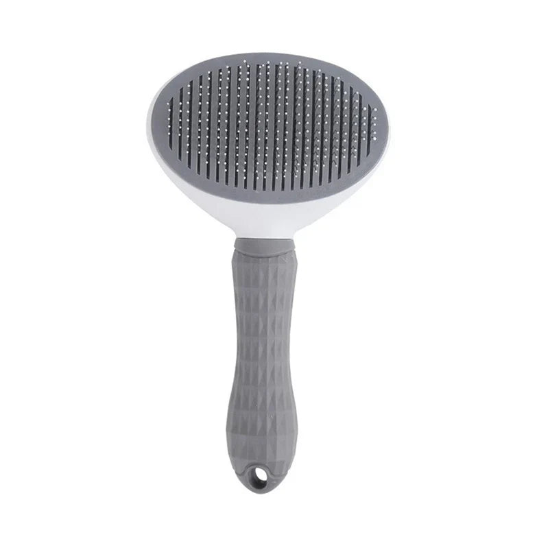 One-Click Pet Hair Removal Comb for Effortless Grooming of Dogs and Cats - Float Hair Removal Slicker Brush with Automatic Funct