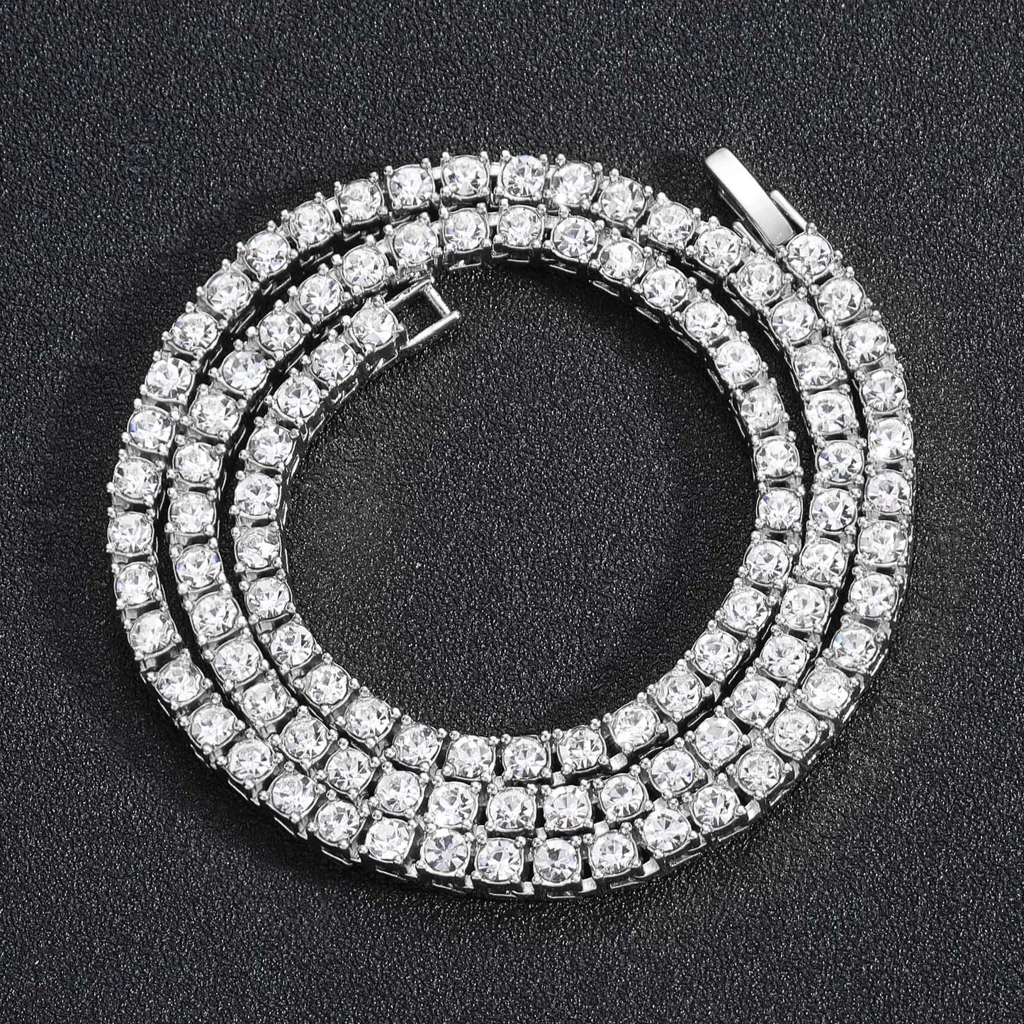 Hip Hop 5MM Tennis Chain Iced Out Bracelet Necklace Men Fashion Silver Color Tennis Jewelry Chains Women 20inch Choker Punk Gift