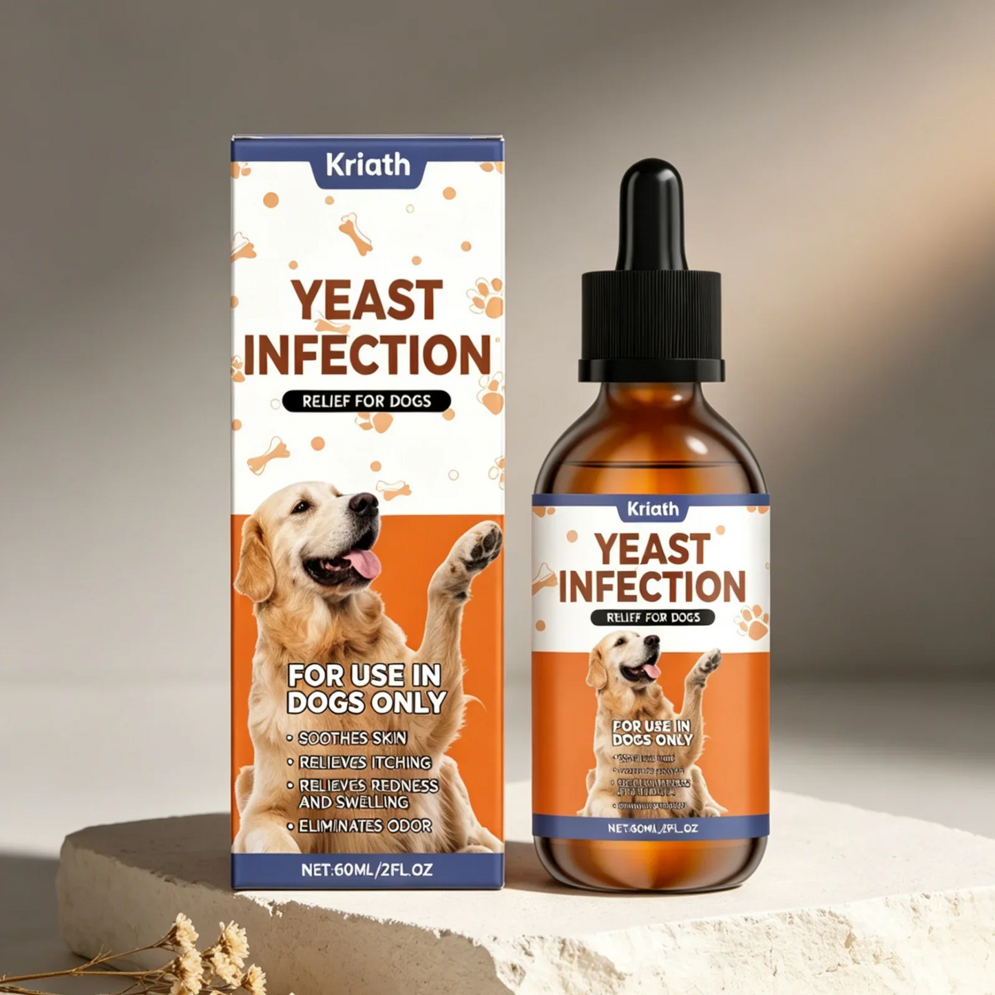 Kriath Dog Supplement Drops Promote Nutrient Absorption Improve Immune Defense Ability Gentle Formula Dog Oral Liquid Supplement