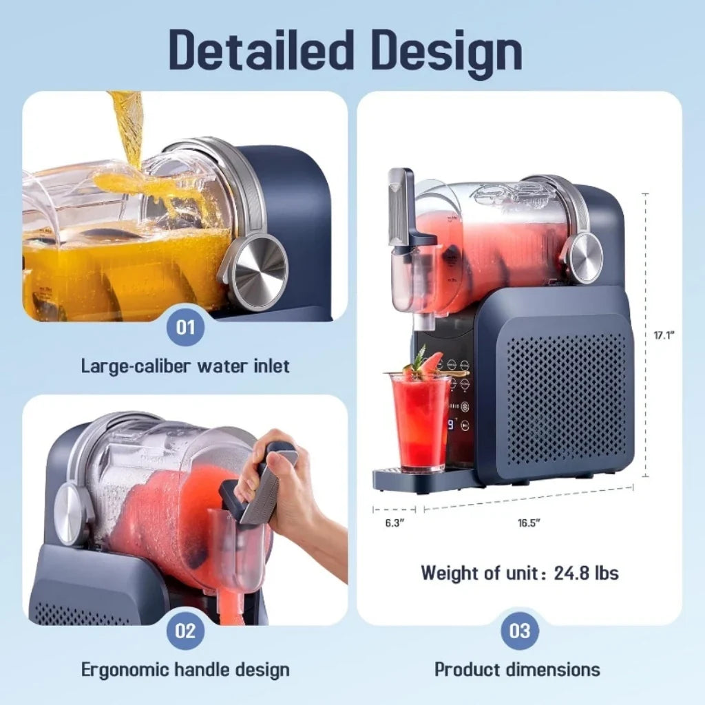 Slushie Machine 7-in-1 Slushie Machine with No Ice Needed Countertop Slushy Maker for Home