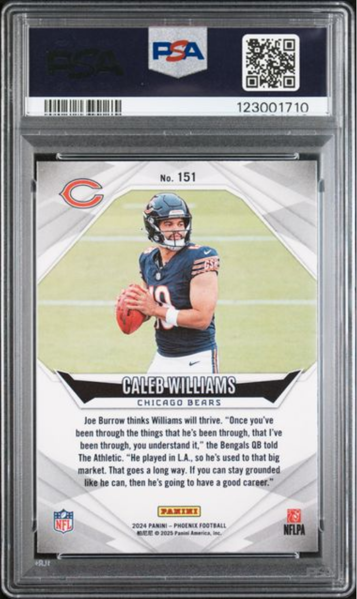 Graded 2024 Panini Phoenix Caleb Williams #151 Wave Rookie RC Football Card PSA 10 Gem Mint