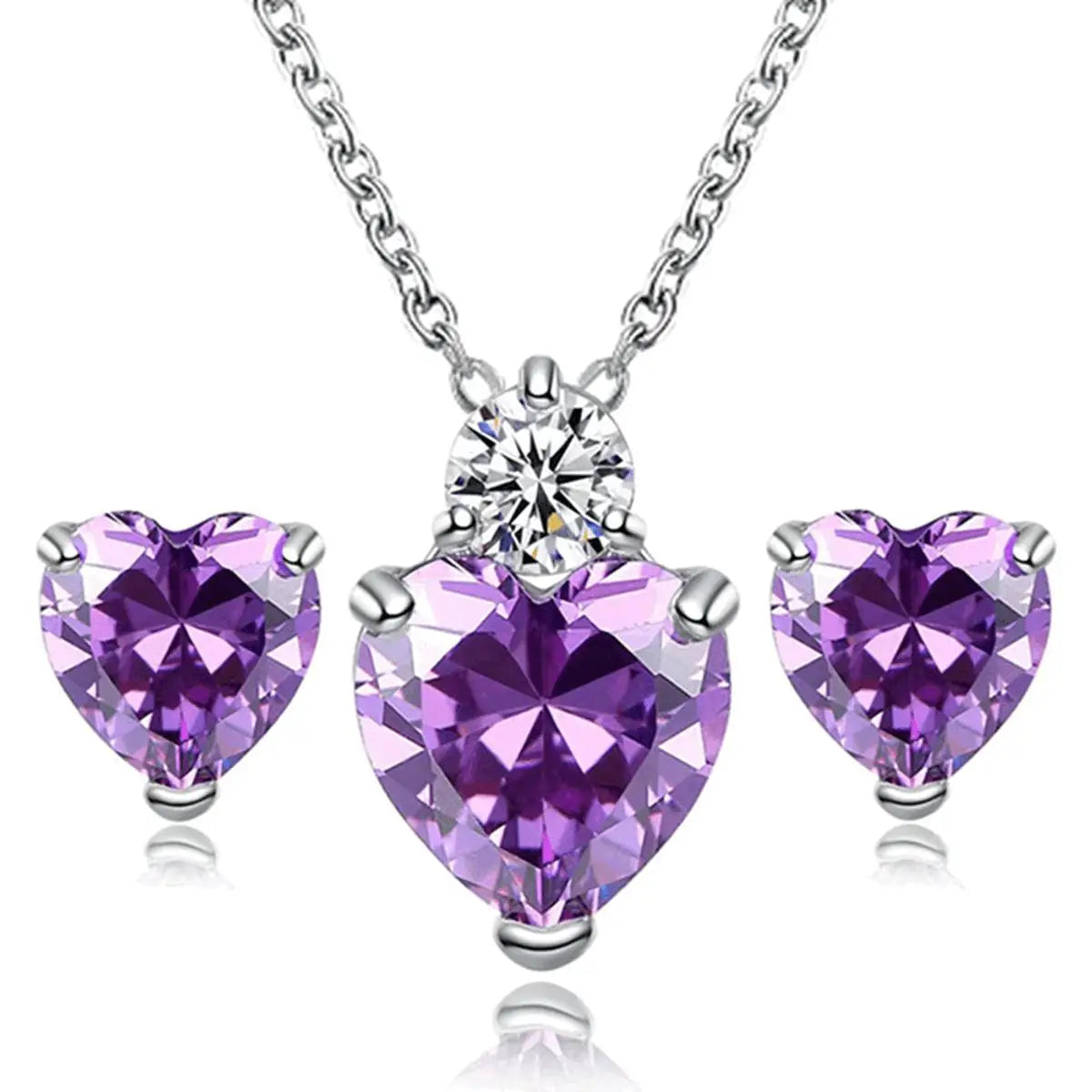 Fashion Silver Color Necklace Earrings Cubic Zirconia Jewelry Sets Elegant Crystal Zircon Jewelry Women Wedding Jewelry Set
