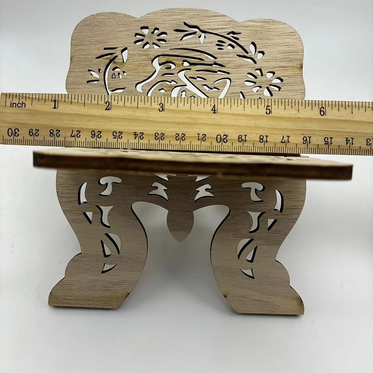 1pc Wooden Foldable Mini Bookend Stand Reading Ramadan Decor Home Bedroom Office Desktop Book Storage Display Rack