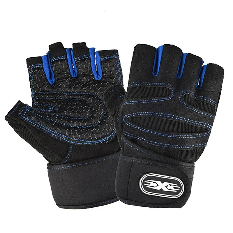 Workout Gloves for Men Women Half Finger Glove with Wrist Wrap for Sport Weight Lifting Training Bicycle Motorcyclist Gym Glove