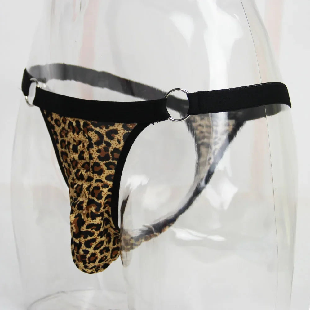 Leopard Men's Chastity Briefs Bondage Stripper Sexy Thong Mens Erotic Panties lover game Male G-String Adult game Sex Toys Panty