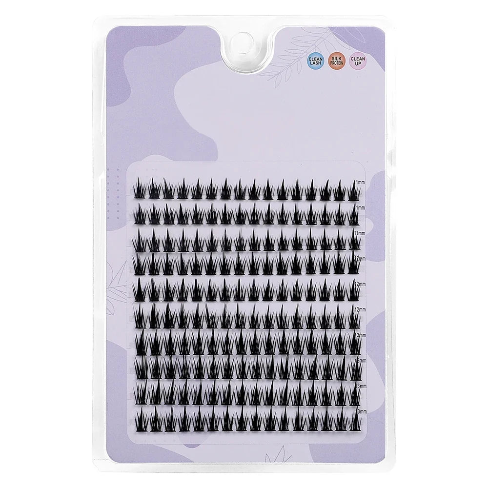 Individual Lashes 160 Clusters Soft Ribbon Segmented False Bundles Eyelashes DIY Individual Clusters Lash Extensions
