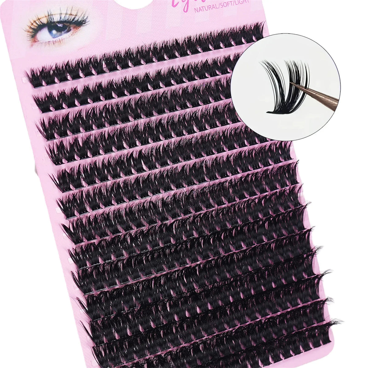 Simple Self-Graft Handmade 80D D Curl Individual Lashes 280Pcs 8-16mm Dense Clusters For Makeup Newbies & Artists