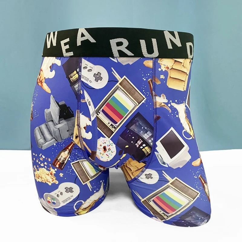 EUR Size Long Men Boxer Underwear Mens Lengthen Boxer Shorts U Bulge Pouch Long Leg Boxers Underpants High Quality Sexy Panties