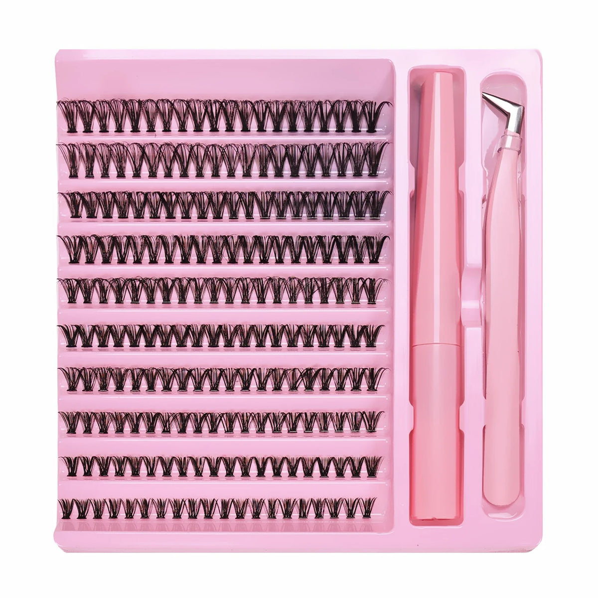 DIY Lash Extension Kit 200pcs Lash Clusters With Bond Lashes Kit Cluster Lashes D Curling False Eyelash Clusters With Tweezers