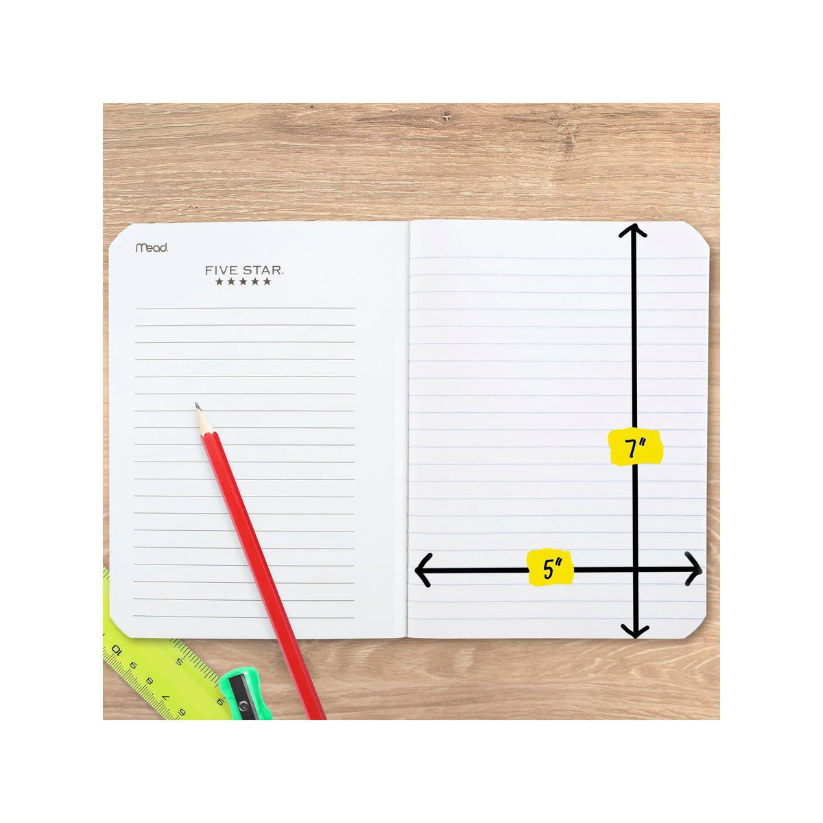 1pcs Mini Composition Notebook With Lined College Ruled Paper, Hard Cover, Assorted Color, Durable Sewn Pages, Non Toxic, School