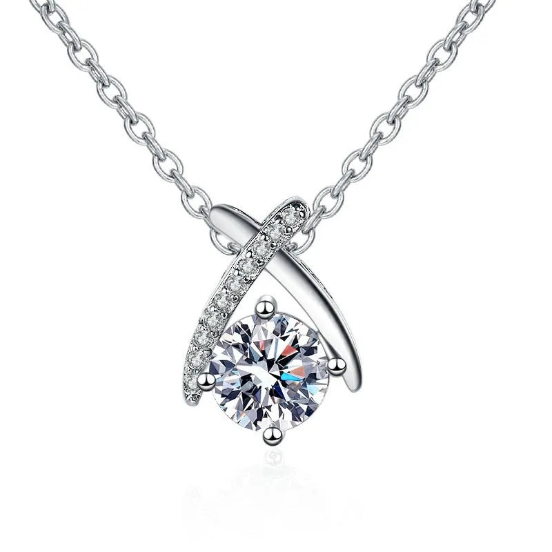 New 925 Silver Necklace Pendant Shining Zircon For Women Sterling-Silver Classics Fashion Wedding Engagement Jewelry Party Gift
