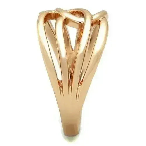 Rose Gold Stainless Steel Ring – IP Plated Band with No Stone | TK1696