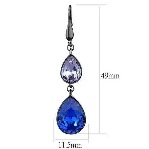 TK2706 - IP Light Black (IP Gun) Stainless Steel Earrings with Top