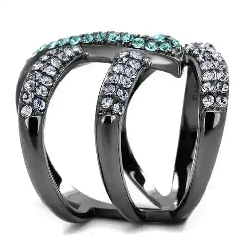 TK2766 - IP Light Black (IP Gun) Stainless Steel Ring with Top Grade