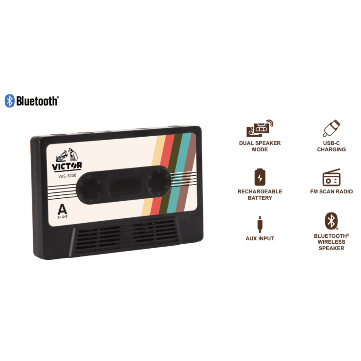 Victor Cassette Bluetooth Speaker