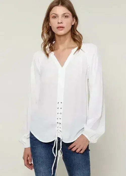 Women's Lace Up Blouse Office Style | Femstylo