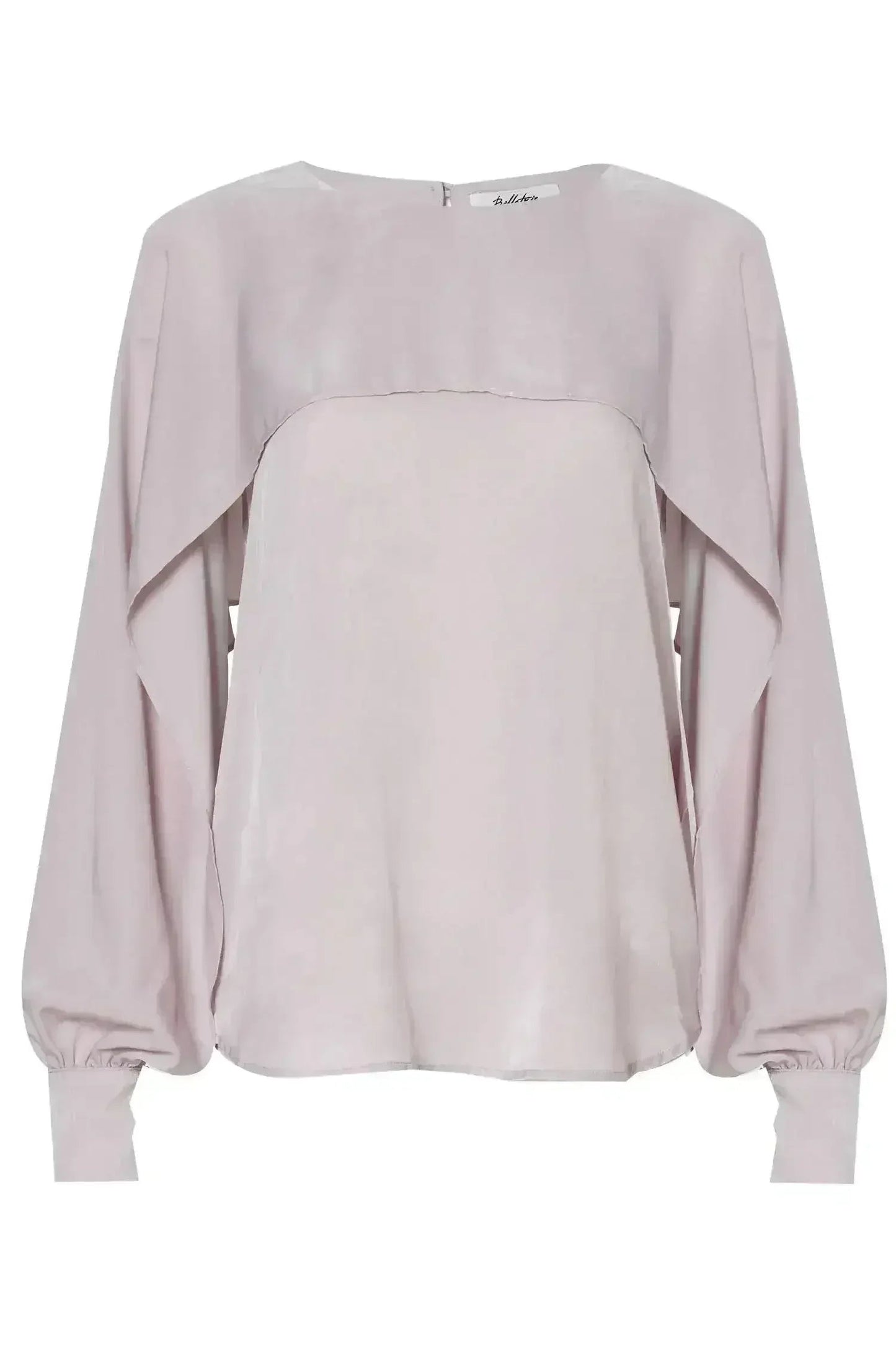 Long Open Sleeve Blouse in Pink Chiffon | Femstylo