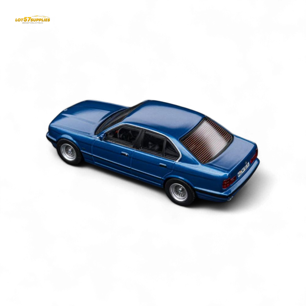 DCM BMW E34 5-Series Sedan Avis Metallic Blue 1:64