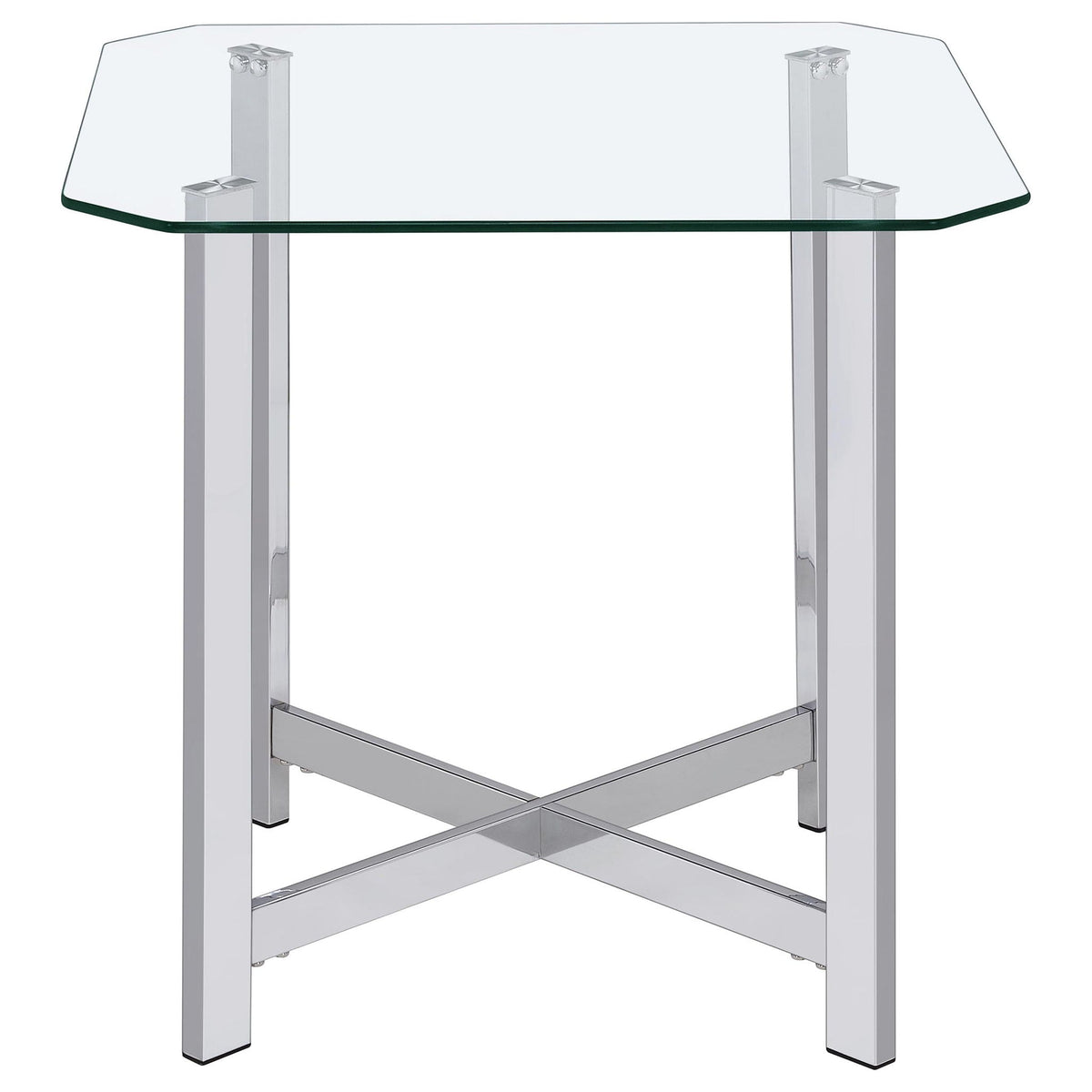 Cronin 3-piece Tempered Glass Top Coffee Table Set Chrome