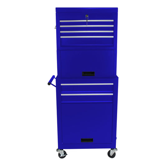 6 Drawer Lockable Tool Cabinet On Wheels With Detachable Toolbox