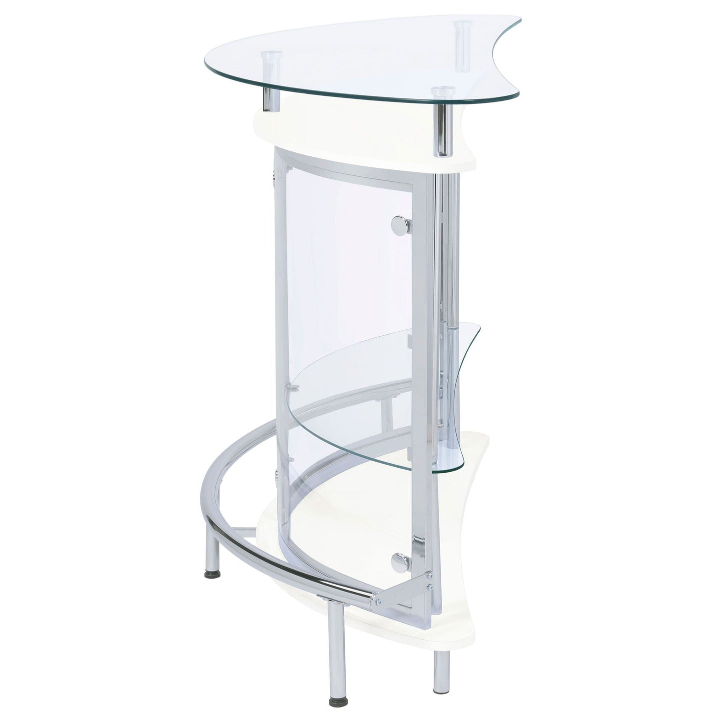 Strick - Freestanding Glass Top Home Bar Wine Cabinet - White