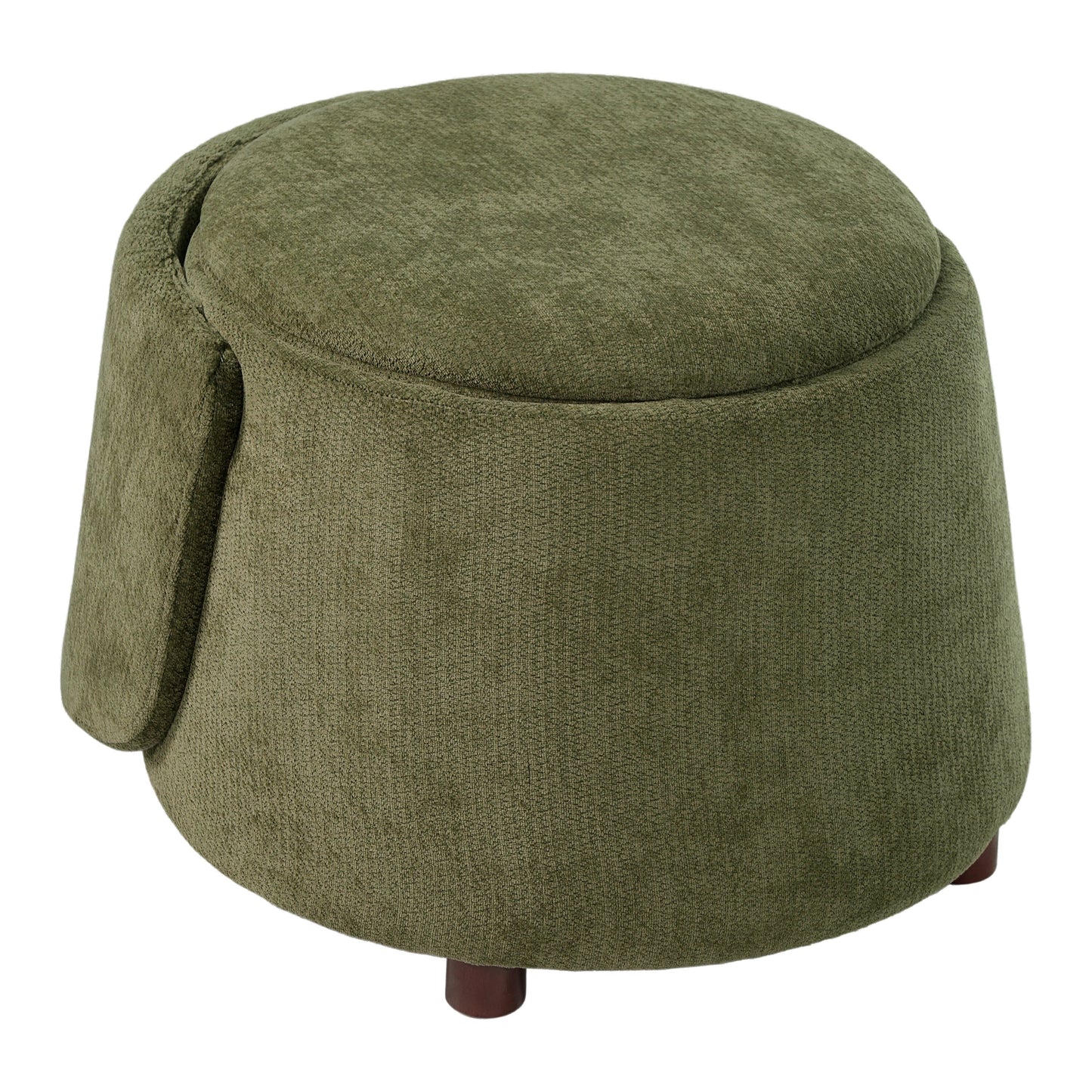 Green Pet Friendly Chair with Hidden Pet Nook and Convertible Stool