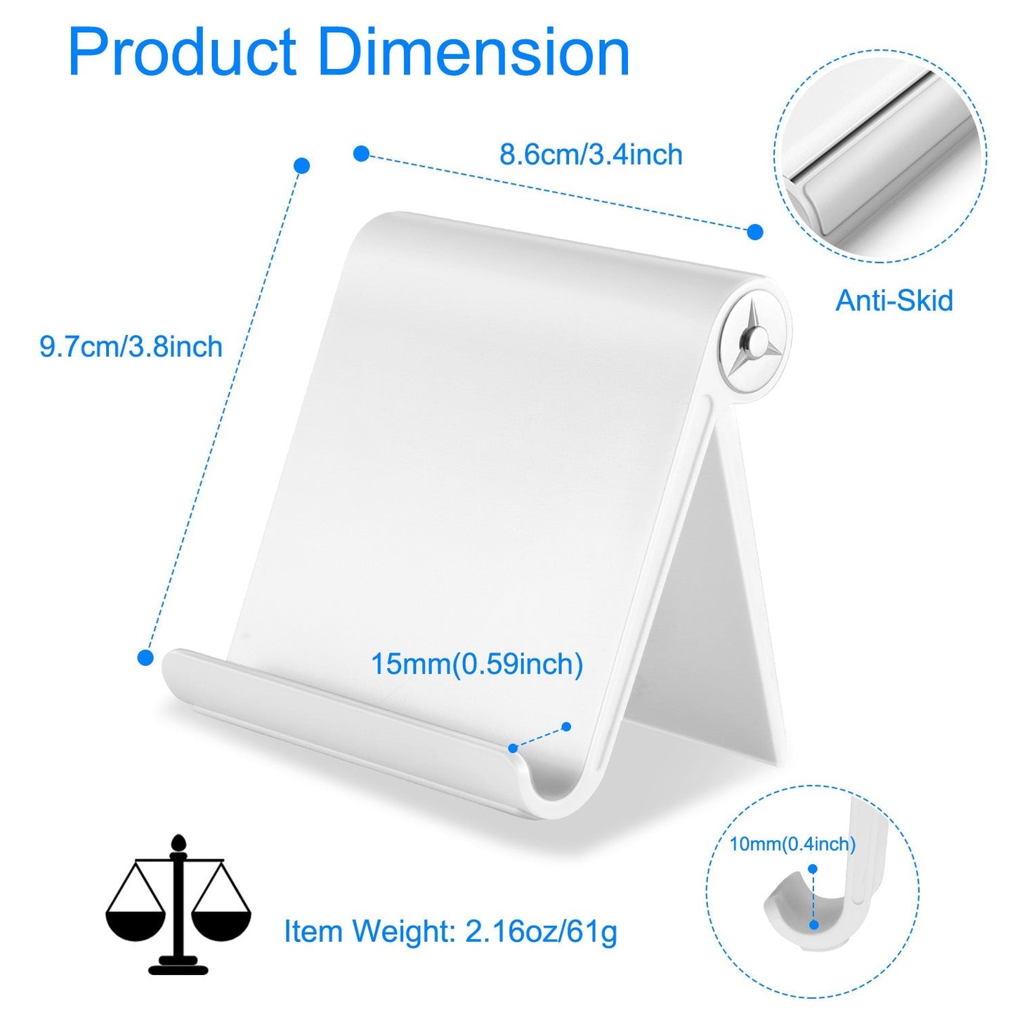 Desktop Phone Stand Tablet Holder 100¡ Adjustable Multi-Angle for Smartphone Pad E-Reader