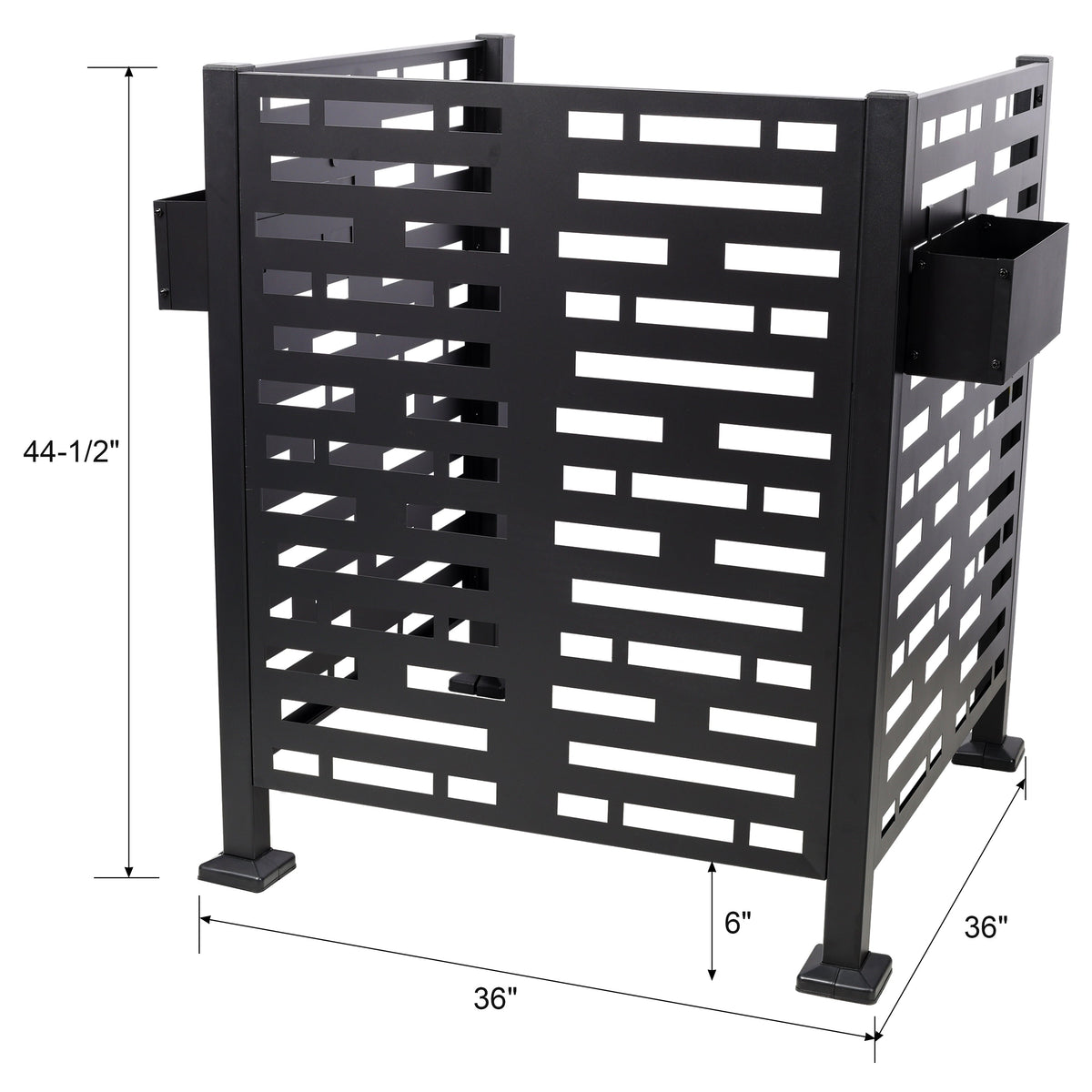 3x3 Ft Metal Air Conditioner Privacy Fence with Planter Boxes