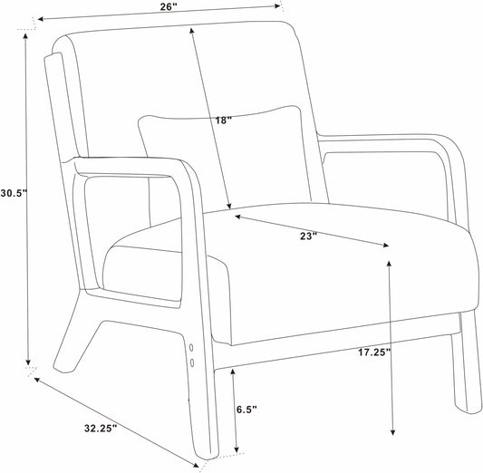 Corduroy Upholstered Wooden Armchair
