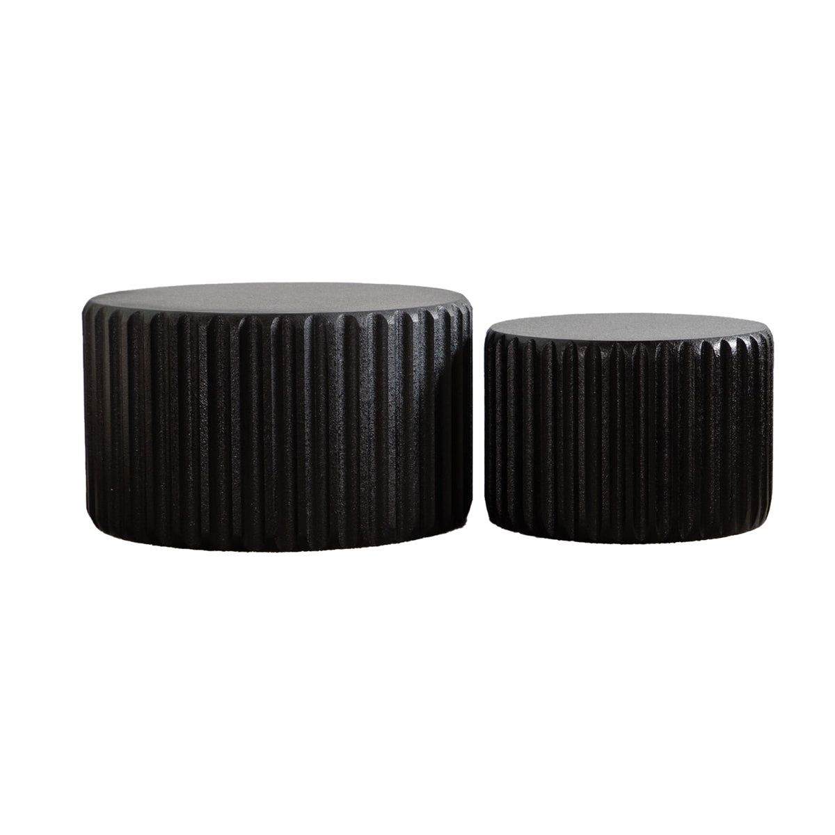 Black Scalloped Round Coffee Table Set