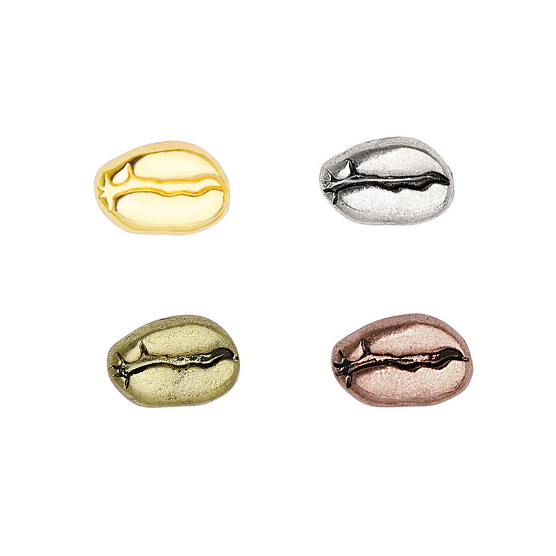 Metal Coffee Bean Brooch Lapel Pin Accessory