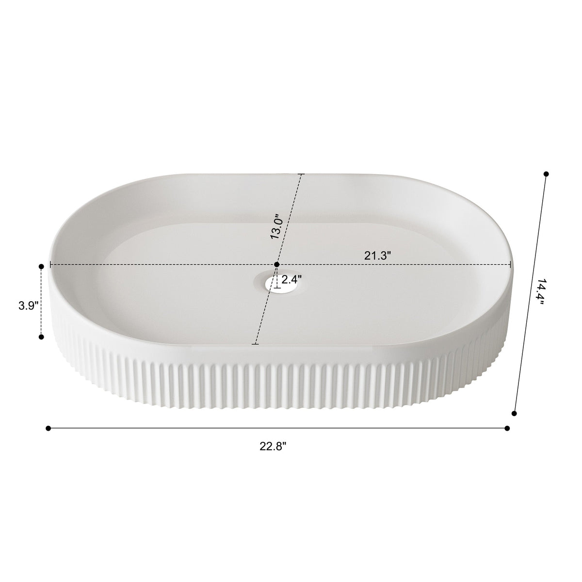 22.8-In Vessel Bathroom Vanity