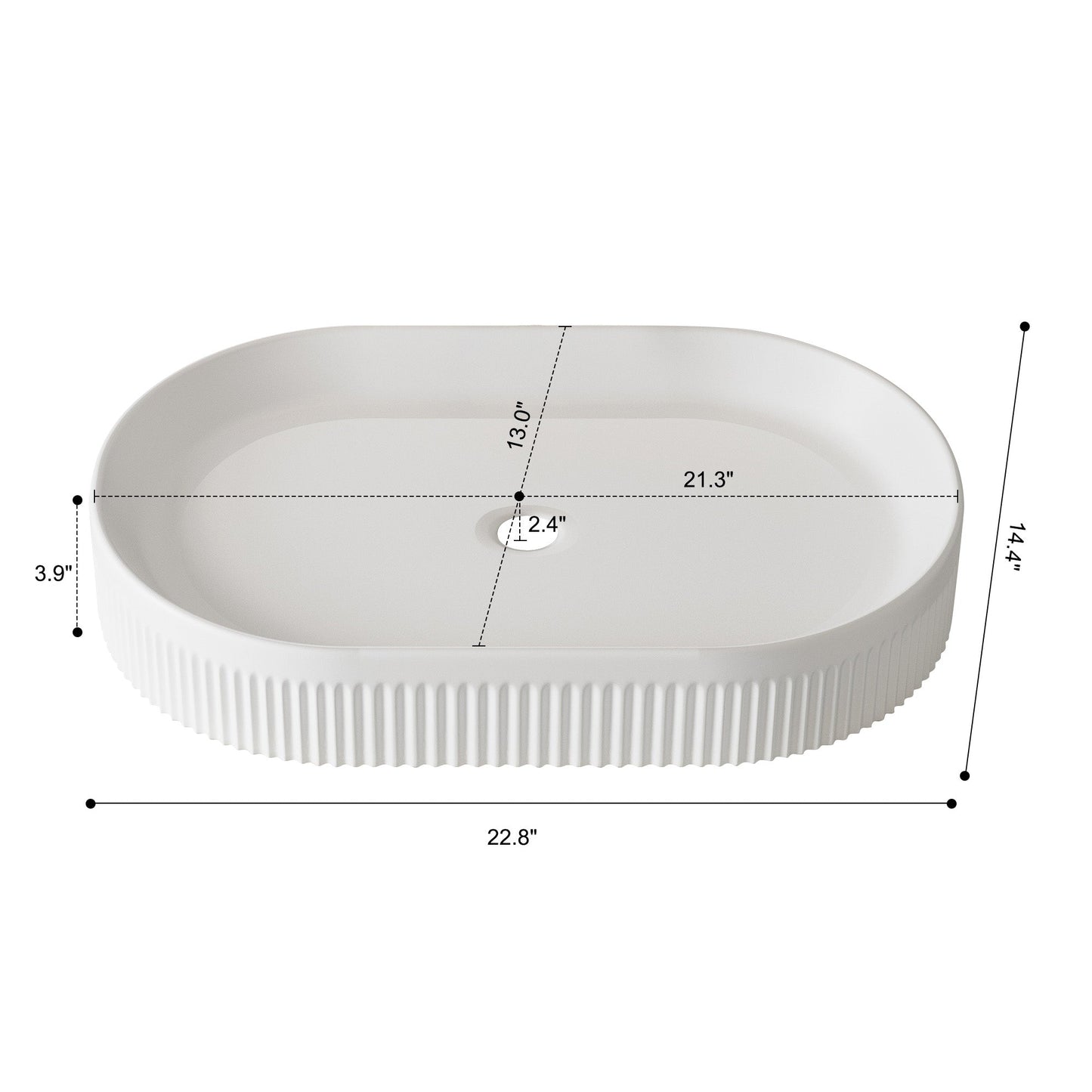 22.8-In Vessel Bathroom Vanity