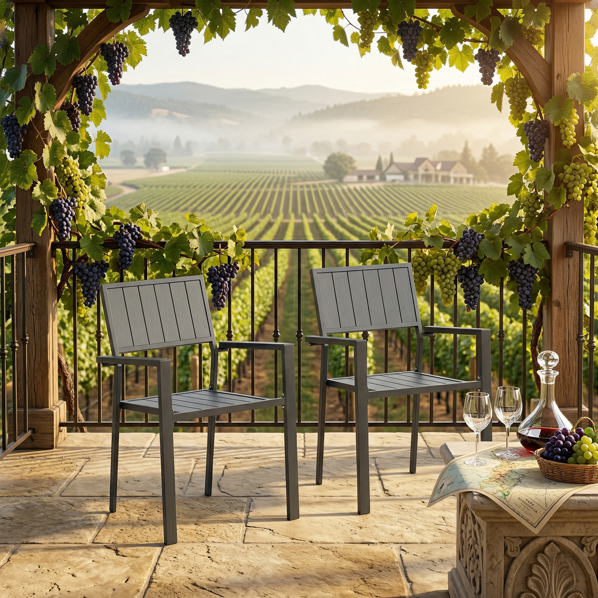Modern Outdoor Indoor Metal Side Chair - Set of 2