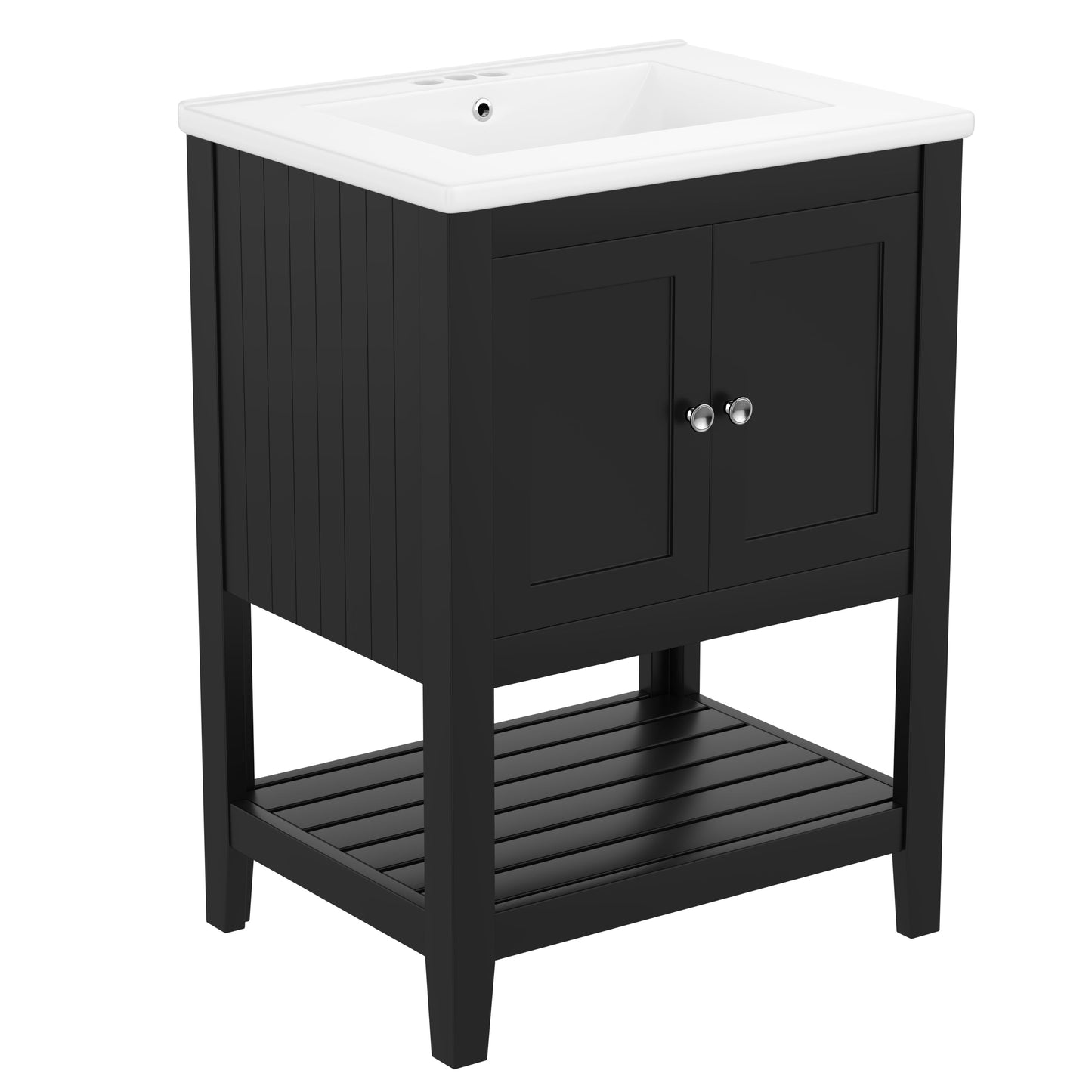 24" Black Bathroom Vanity