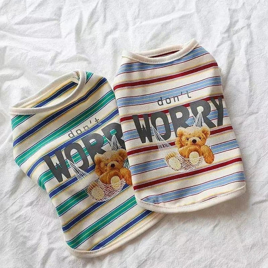 Summer Clothes For Dogs And Cats SpringSummer Breathable Striped Pet Vests