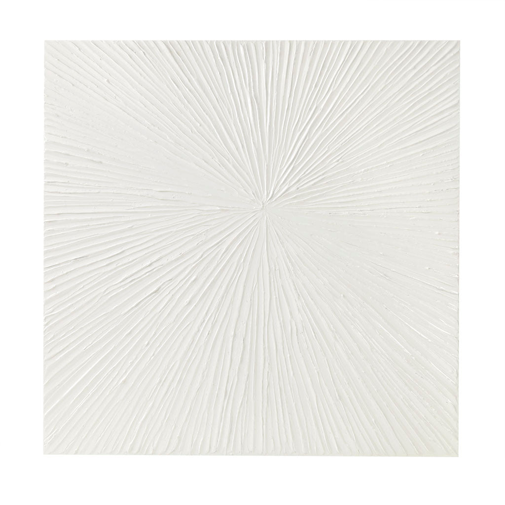 Luminous Burst Signature White Gloss Dimensional Resin Wall Art