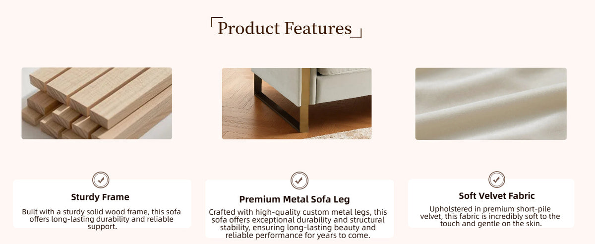 FX-P81-CW2 Modern Velvet Sofa